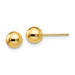 14k Yellow Polished 5mm Ball Post Earrings