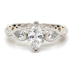 Estate Marquise & Pear Diamond Engagement Ring