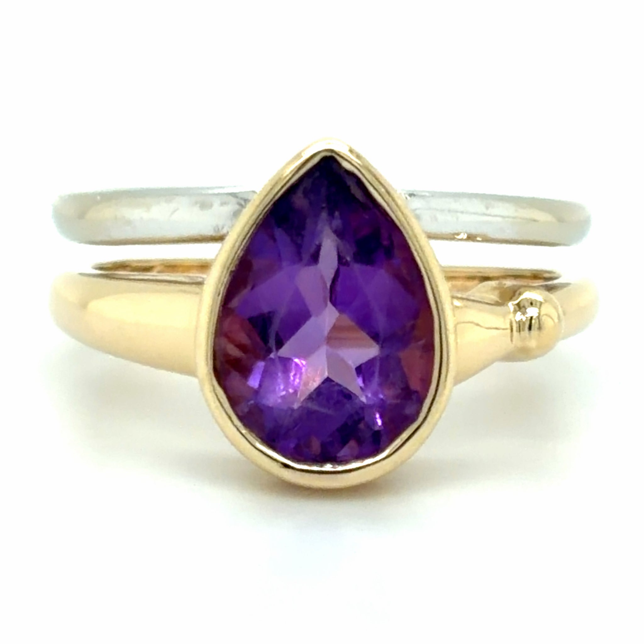 Estate Pear Shaped Amethyst Fashion Ring