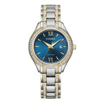 Ladies Silhouette Crystal in Two-Tone Stainless Steel with Navy Blue Dial Watch by Citizen
