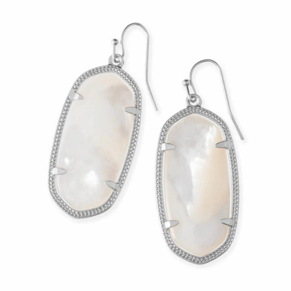 Dani Silver Plated Drop Earrings in Ivory Mother of Pearl by Kendra Scott