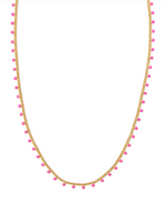 Kelsey Yellow Gold Plated Pink Enamel Strand Necklace by Kendra Scott