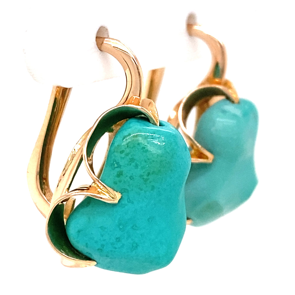 Estate Blue Stone Freeform Earrings