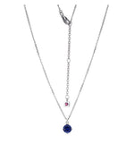 Sterling Silver Created Sapphire Birthstone Necklace by ELLE