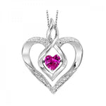 Pink Tourmaline Rhythm of Love Heart Necklace