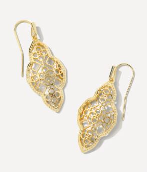 Abbie Gold Plate Drop Earrings by Kendra Scott