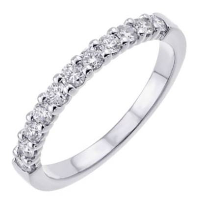 14K White Gold 0.50ct SI G-H LAB GROWN Diamond Wedding Band