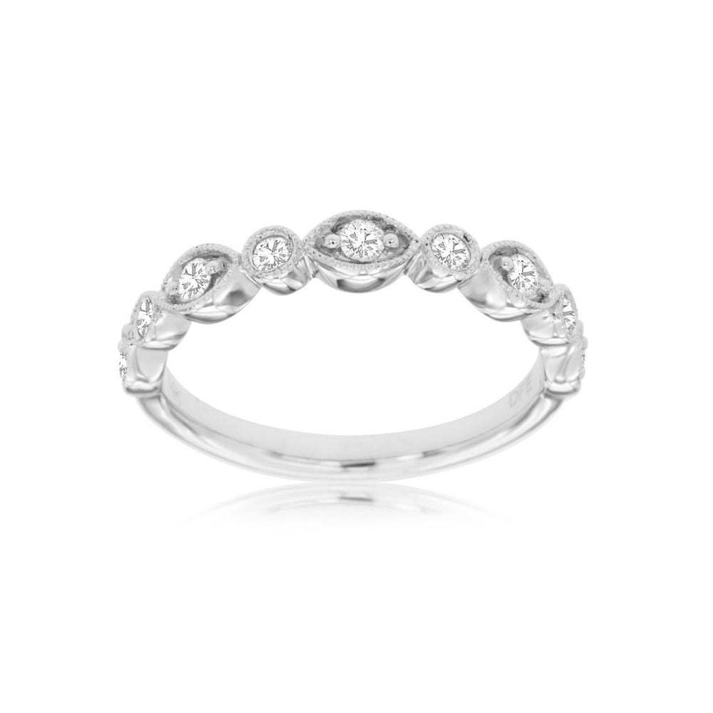 14K White Gold 0.25cttw VS2 G Diamond Wedding Band by DFU