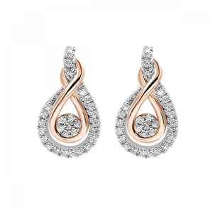 Sterling Silver & Gold 0.20cttw SI H-I Diamond Earrings