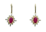 14K Yellow Gold 1.10cttw Ruby & 0.33cttw Diamond Earrings by RJM