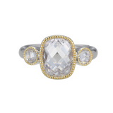 Sterling Silver Yellow Gold Plated Cubic Zirconia Ring