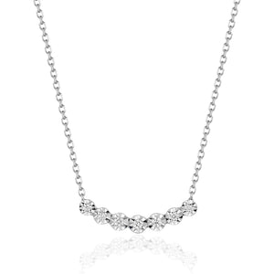 14K White Gold 0.04cttw Diamond Necklace 18"