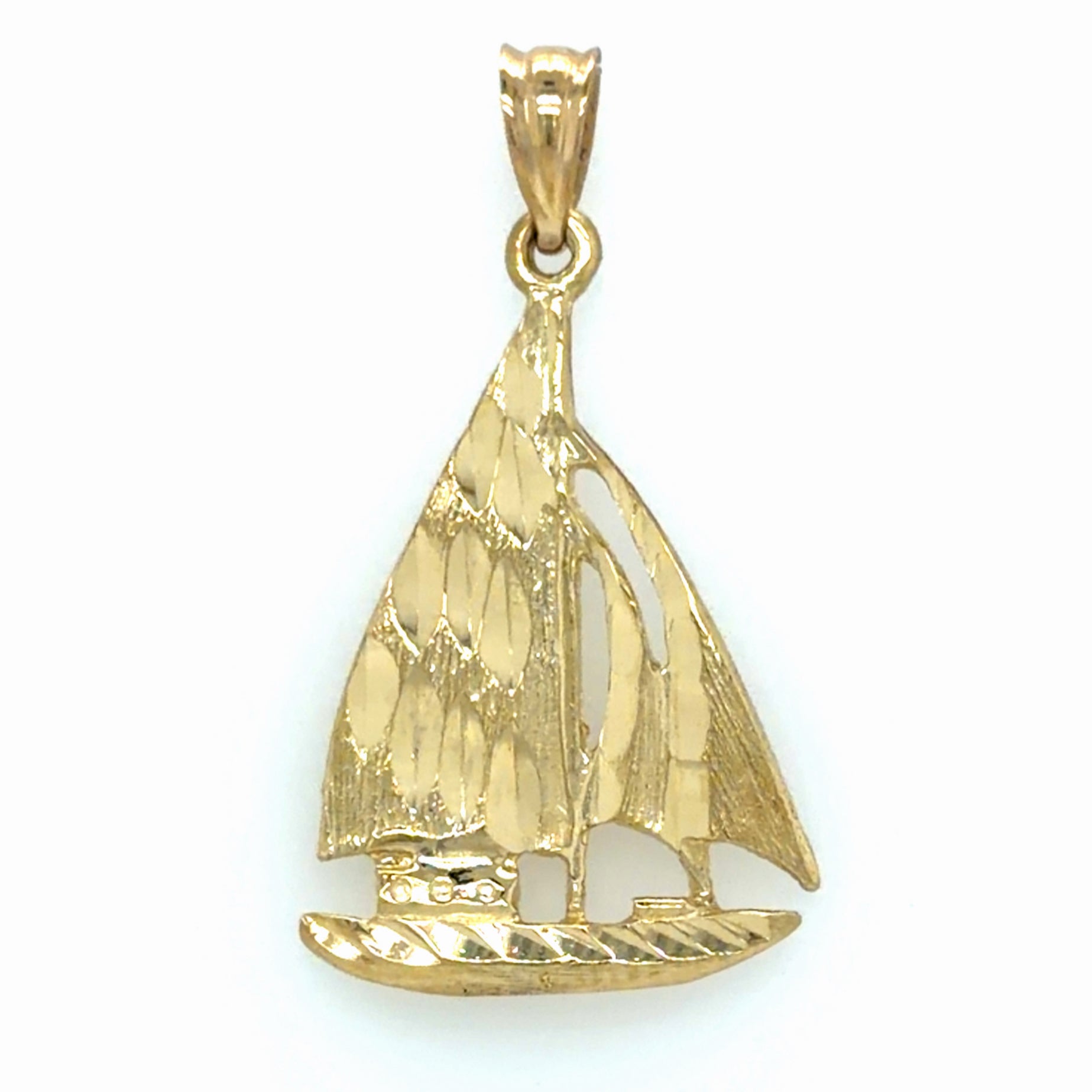 Estate Diamond Cut Sailboat Pendant