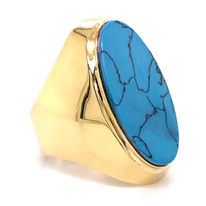 Estate 18K Turquoise Ring