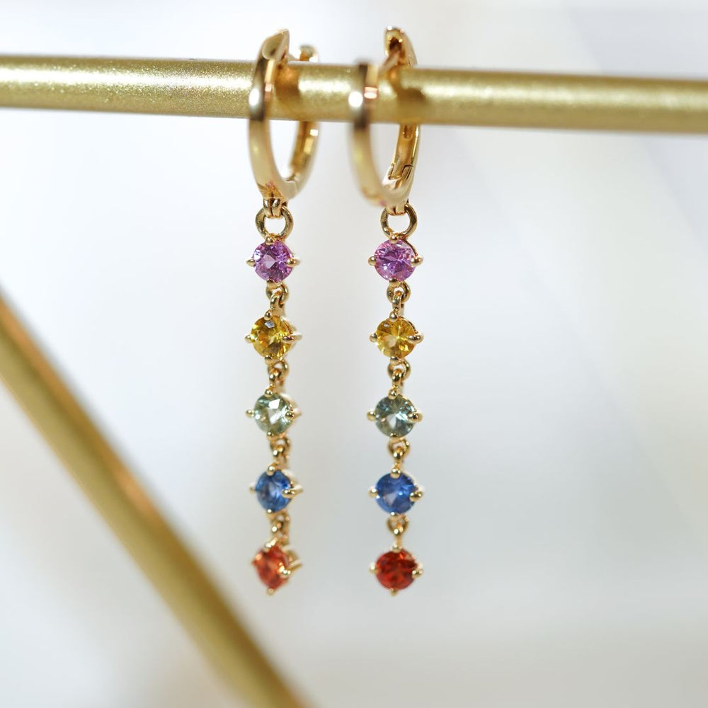 Multi Sapphire Dangle Earring by Bellarri