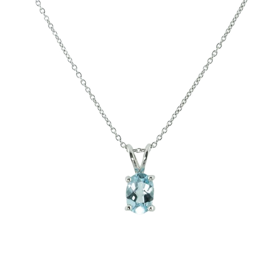 Sterling Silver Sky Blue Topaz Pendant Necklace