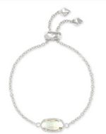 Elaina Rhodium Plated Dichroic Glass Delicate Chain Bracelet by Kendra Scott