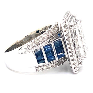 Estate Sapphire & Diamond Invisible Set Ring