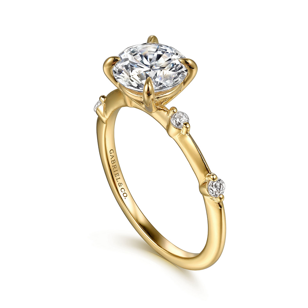 Yellow Gold Diamond Semi-Mount Engagement Ring