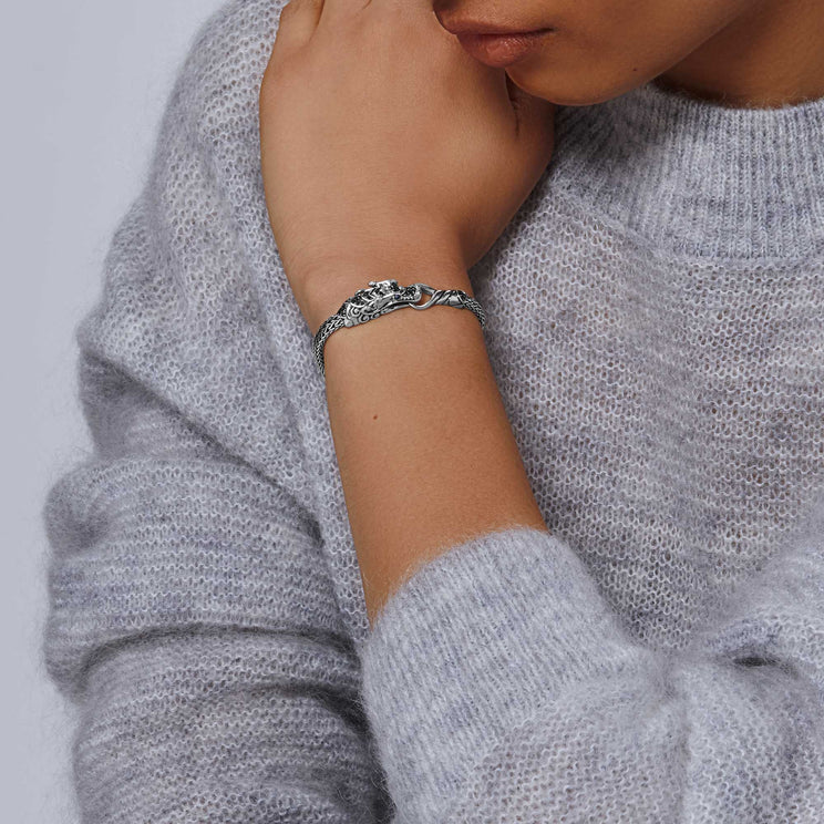 Naga Heritage Sterling Silver Bracelet with Blue & Black Sapphires by John Hardy