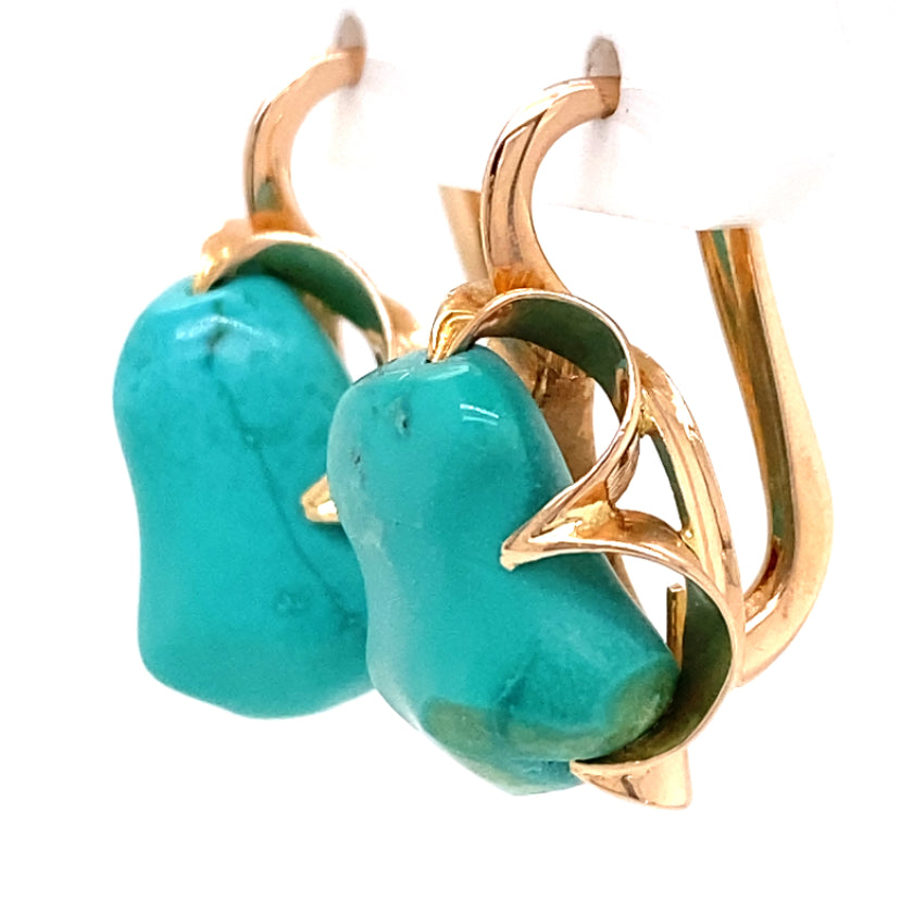 Estate Blue Stone Freeform Earrings