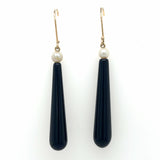 Estate Black Onyx Dangle Earrings
