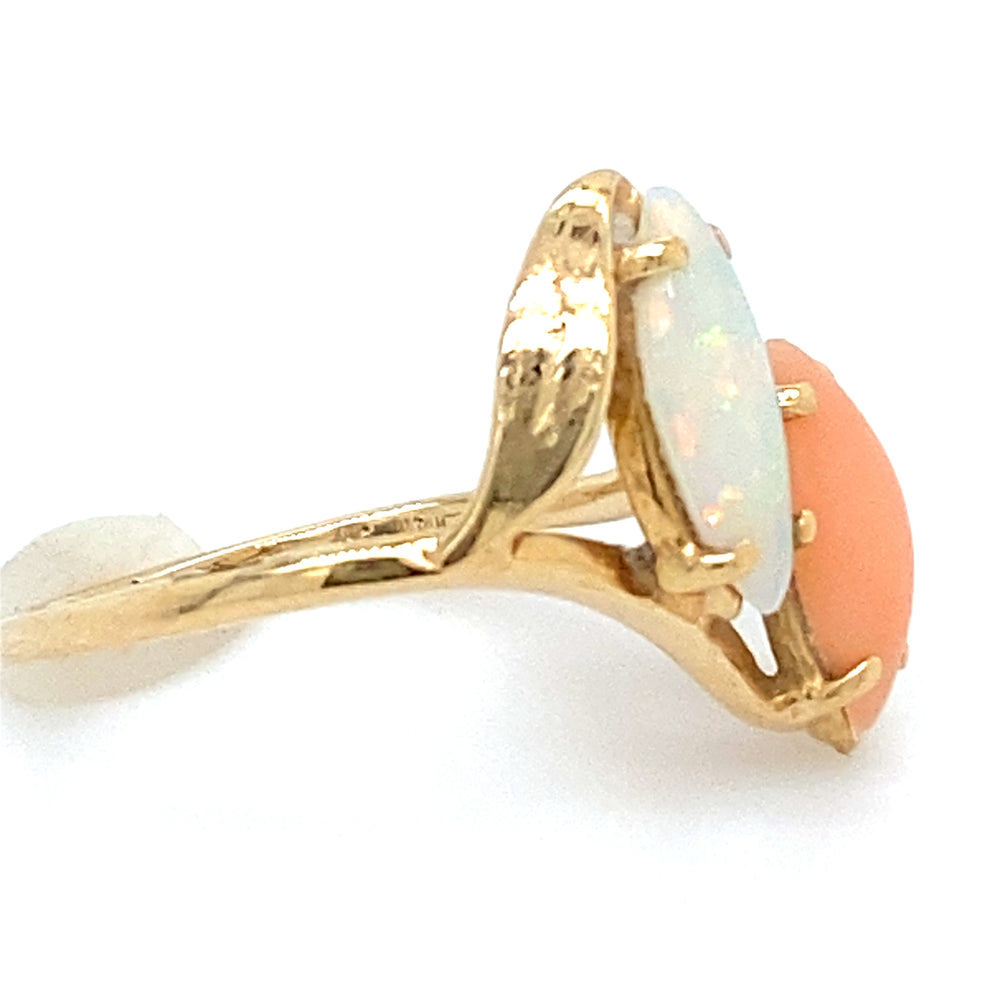 Estate Opal & Coral Ring