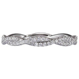 14K White Gold 0.38cttw Diamond Twisted Wedding Band