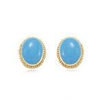 14K Yellow Gold Earrings with Turquoise