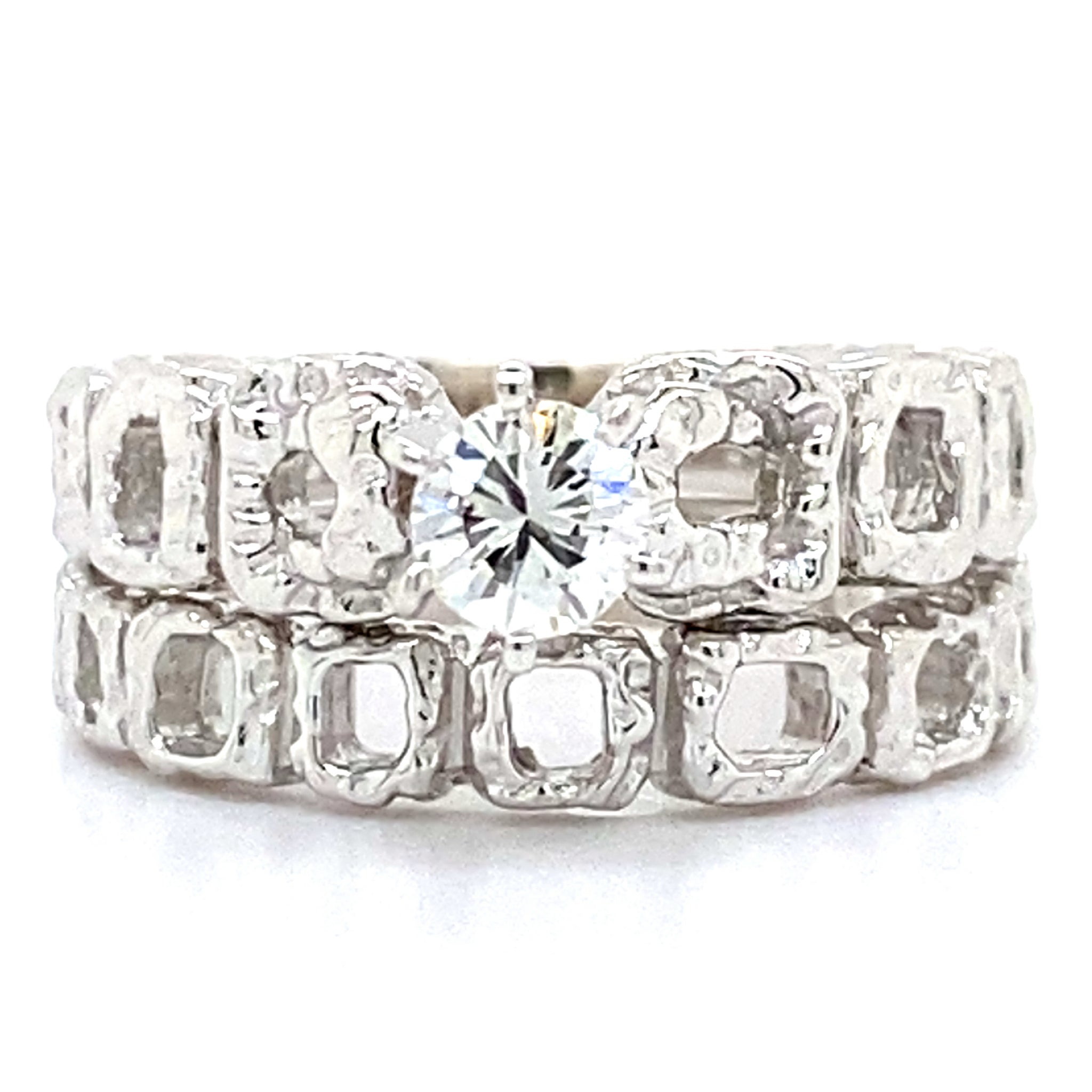 Estate Squared Nugget Wedding Set