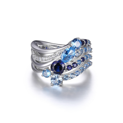 Sterling Silver Gemstone Fashion Ring by ELLE