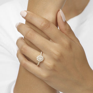 Vintage Scalloped Diamond Engagement Ring