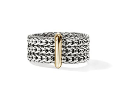 Icon Link 14K Gold & Silver 9mm Band Ring Sz 8 by John Hardy