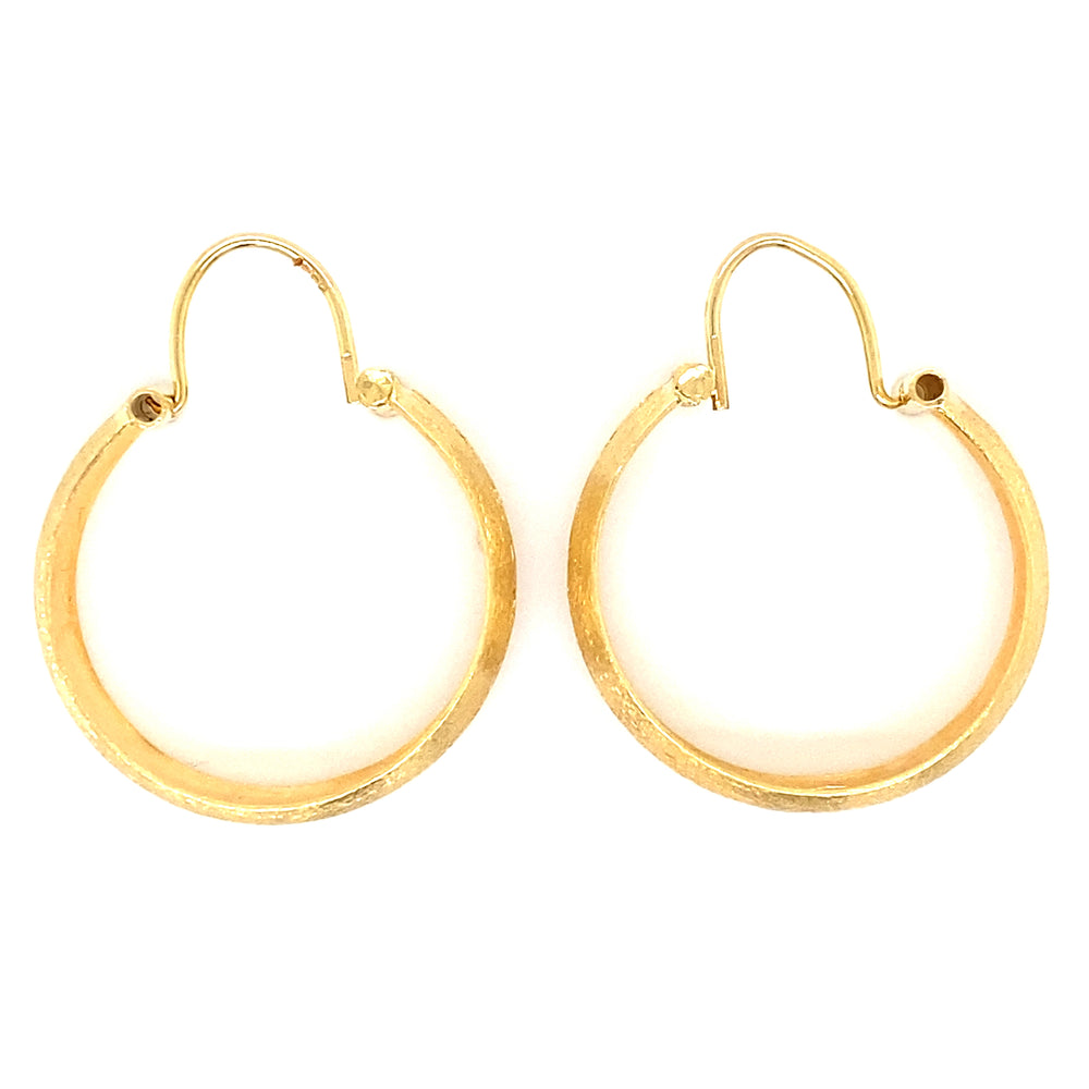 Estate18K Brushed Finish Hoops