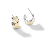 Classic Chain Hammered 18K Gold & Silver Hoop Earrings by John Hardy