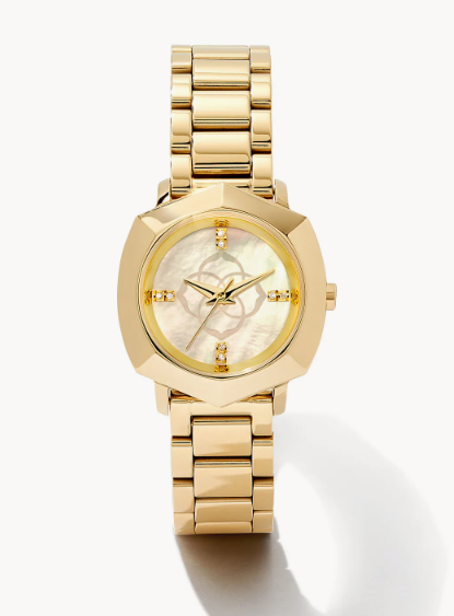
            
                Load image into Gallery viewer, Dira Gold Tone Stainless Steel 28mm Watch in Ivory Mother-of-Pearl by Kendra Scott
            
        