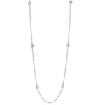 14K White Gold 1.5cttw Diamond Station Necklace 18"