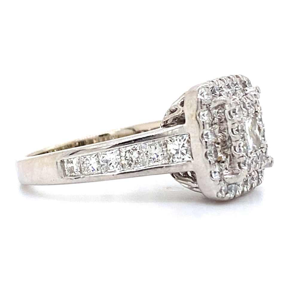 Estate 2.01cttw Diamond Double Halo Ring