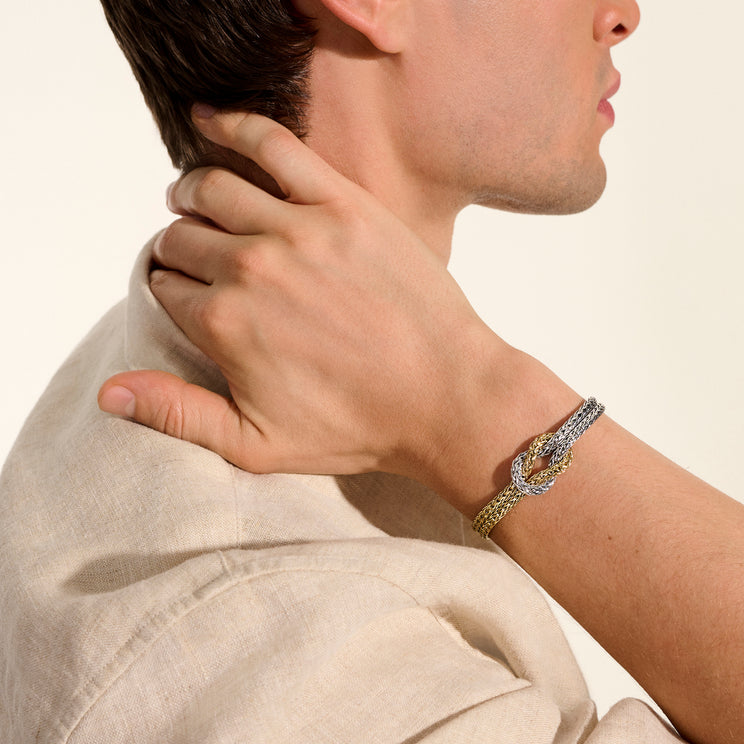 Love Knot 14K Gold & Silver 7mm Bracelet by John Hardy