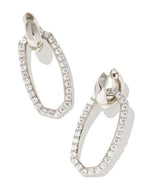 Danielle Rhodium White Crystal Link Earrings by Kendra Scott