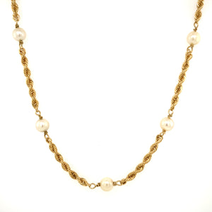 Estate Pearl Station Necklace