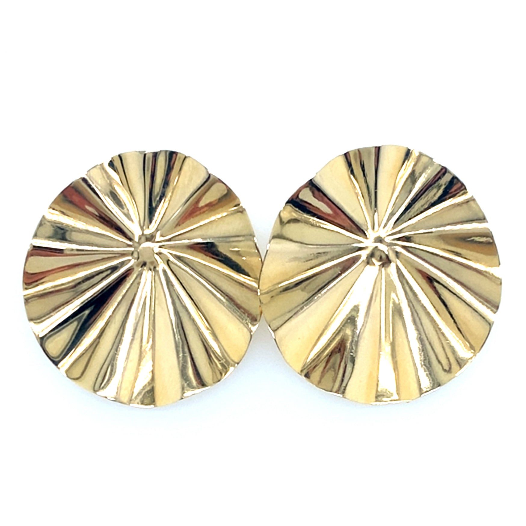 Estate Polished, Ruffled Earrings