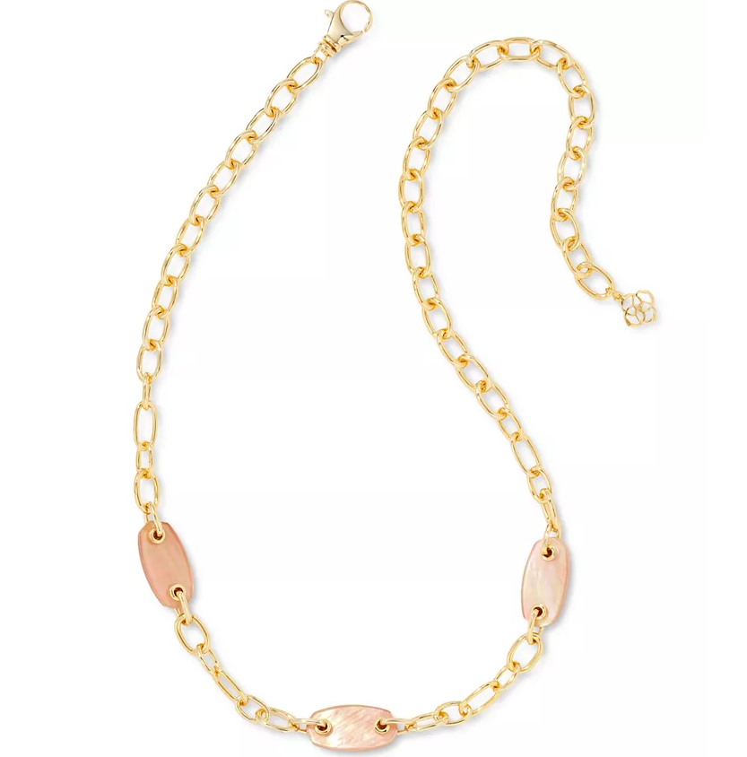 Ashlyn Gold Plated Mixed Chain Necklace, Brown MOP by Kendra Scott