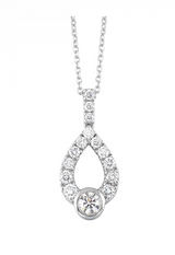 14K White Gold Diamond Pendant