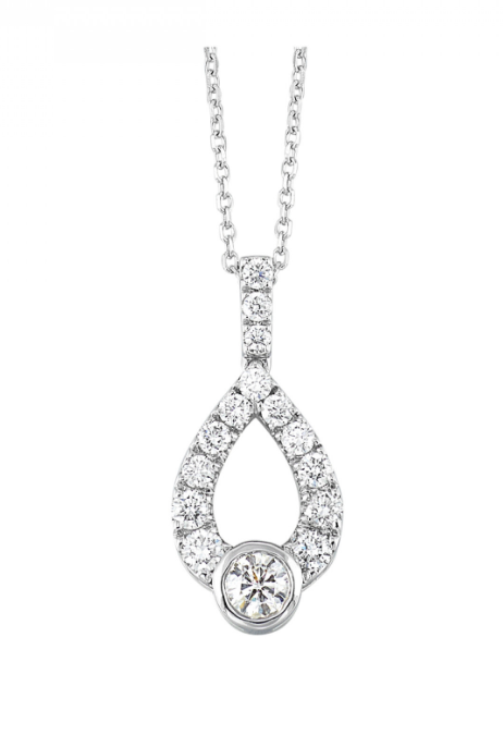 14K White Gold Diamond Pendant