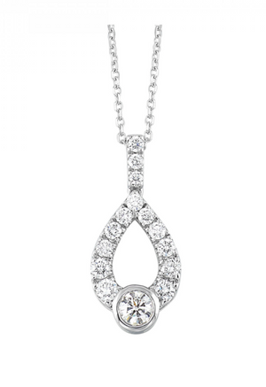 14K White Gold 0.50cttw Diamond Pendant