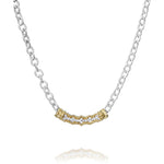 Sterling Silver & Yellow Gold Diamond Bar Necklace by VAHAN