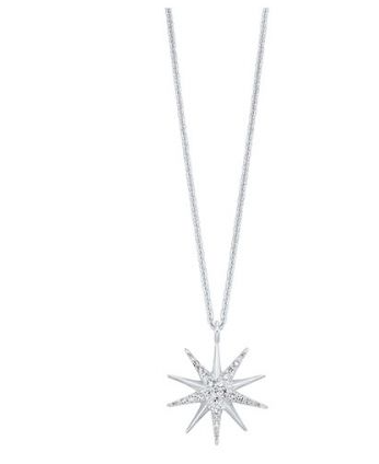 Sterling Silver 0.10cttw Diamond Star Pendant