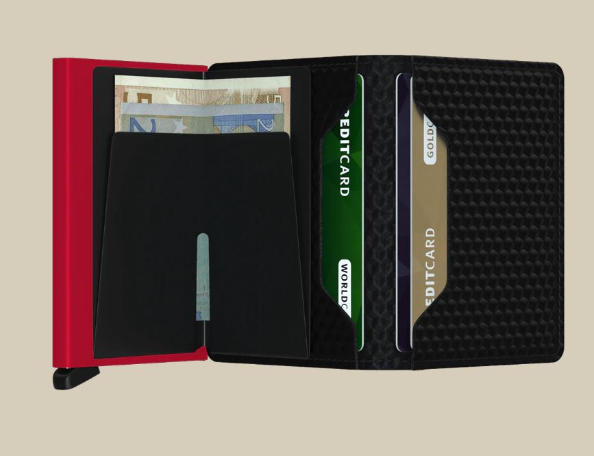 Cubic Black & Red Slimwallet by Secrid