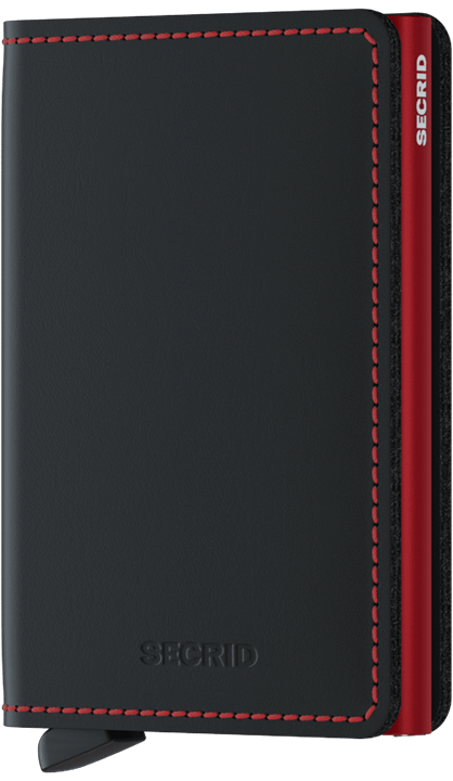Matte Black & Red Slimwallet by Secrid
